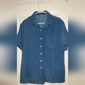 Hooyi Corduroy Short Sleeve Shirt
